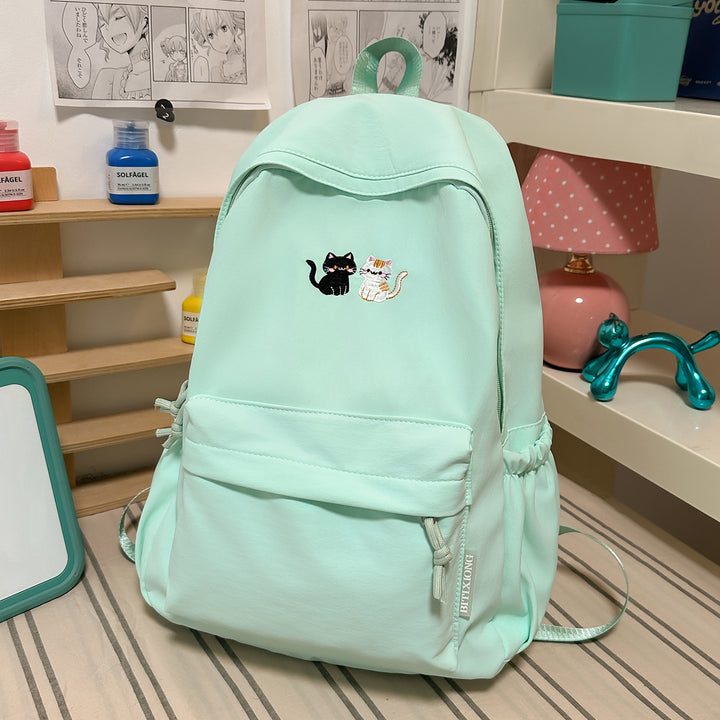 Bestickter katzen-themed Freizeit-Rucksack Karnz