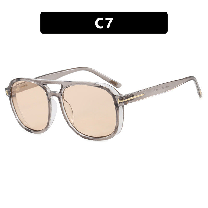 Damen quadratische Sonnenbrille mit luxuriösem Kunststoffrahmen und verspiegelten Gläsern Karnz