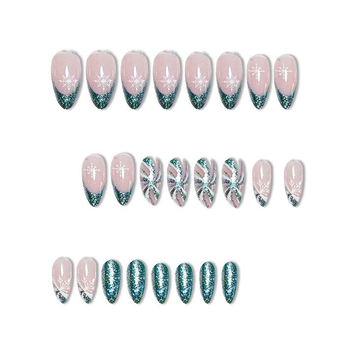 Elegante Glitzer-Nagelkunst-Verstärkungen Karnz