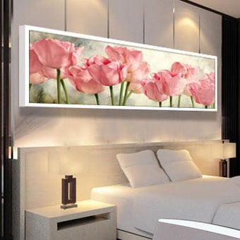 Elegante Blumenreiche Leinwand Wandkunst