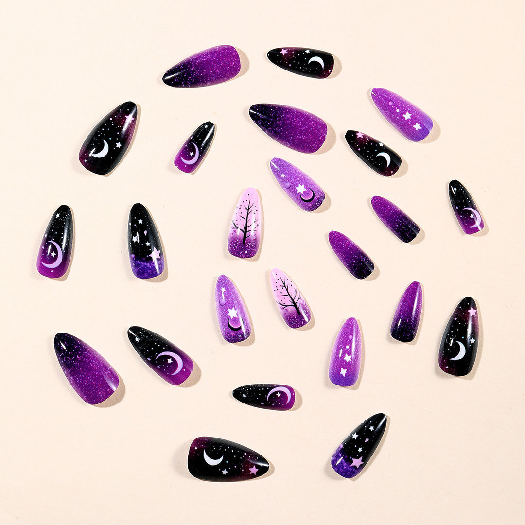 Cosmic-Themen Sternenhimmel Nagelkunst Verlängerungen Karnz