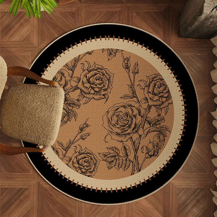 Eleganter Floral Rundteppich