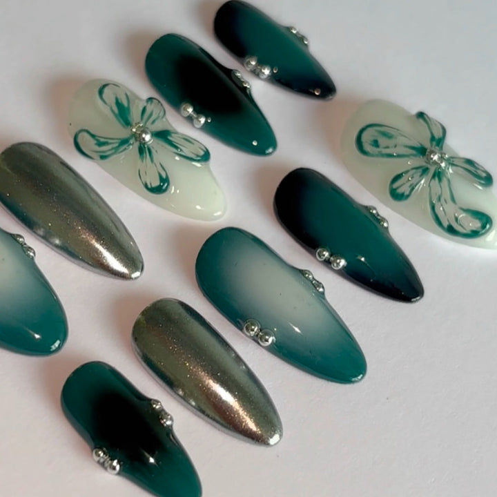 Premium Künstlerische Press-On Nail Set Karnz