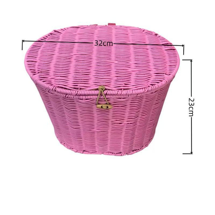 gewebter Rattan-Vorderradkorb mit universeller Lenkerbefestigung Karnz