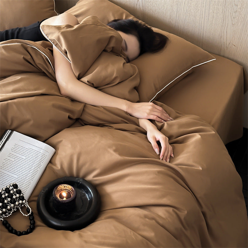 Satin-Bettwäsche-Garnitur mit atmungsaktivem Baumwollmix und Soft-Touch-Finish
