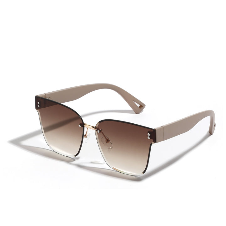Damen modische Sonnenbrille mit elegantem Rahmen und breiten Gläsern Karnz