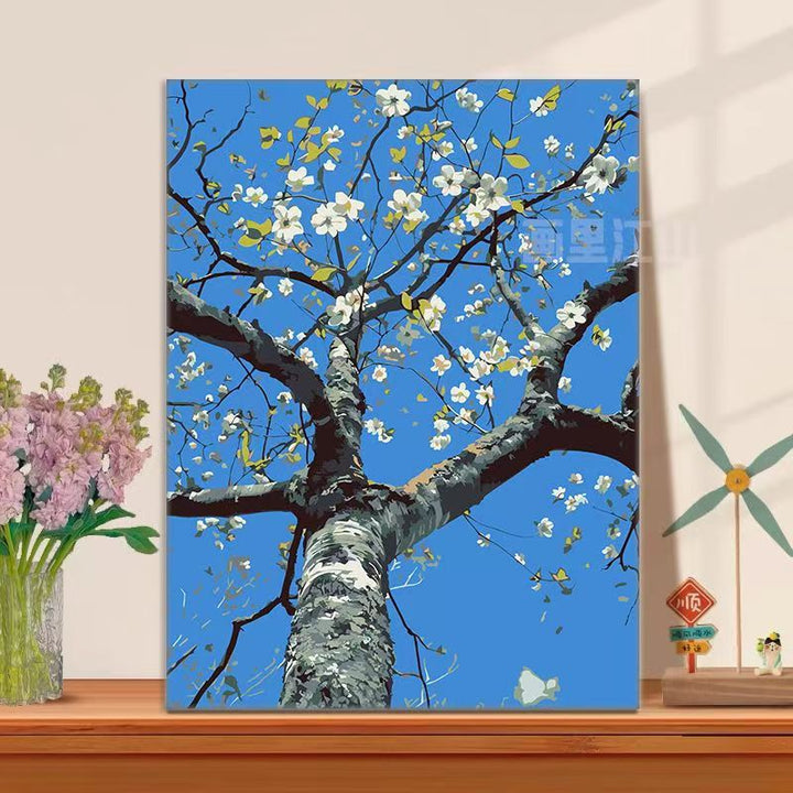 Florale Baumillustration Leinwandkunst Karnz