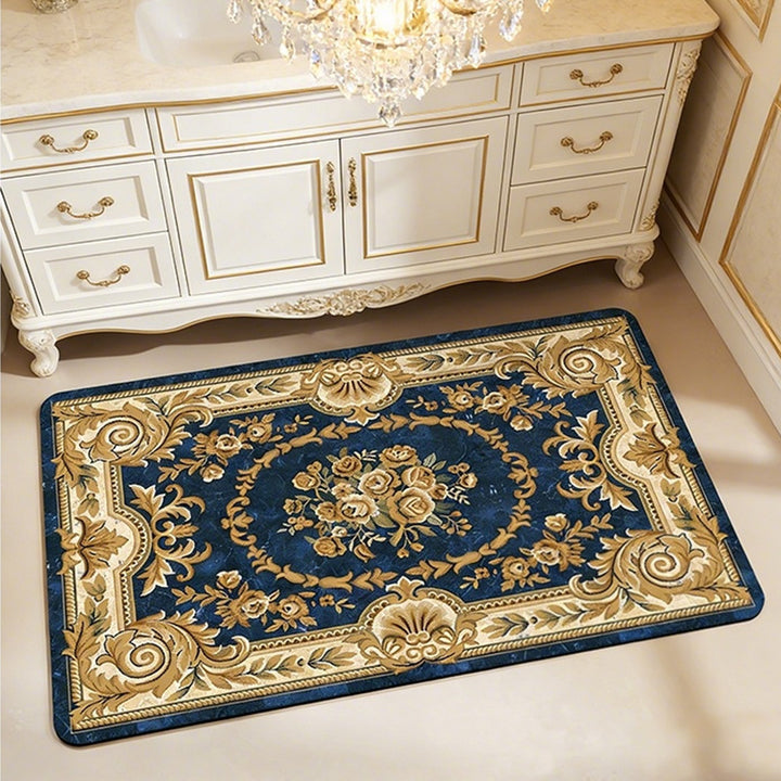Elegante Vintage Blumen Badematte Karnz