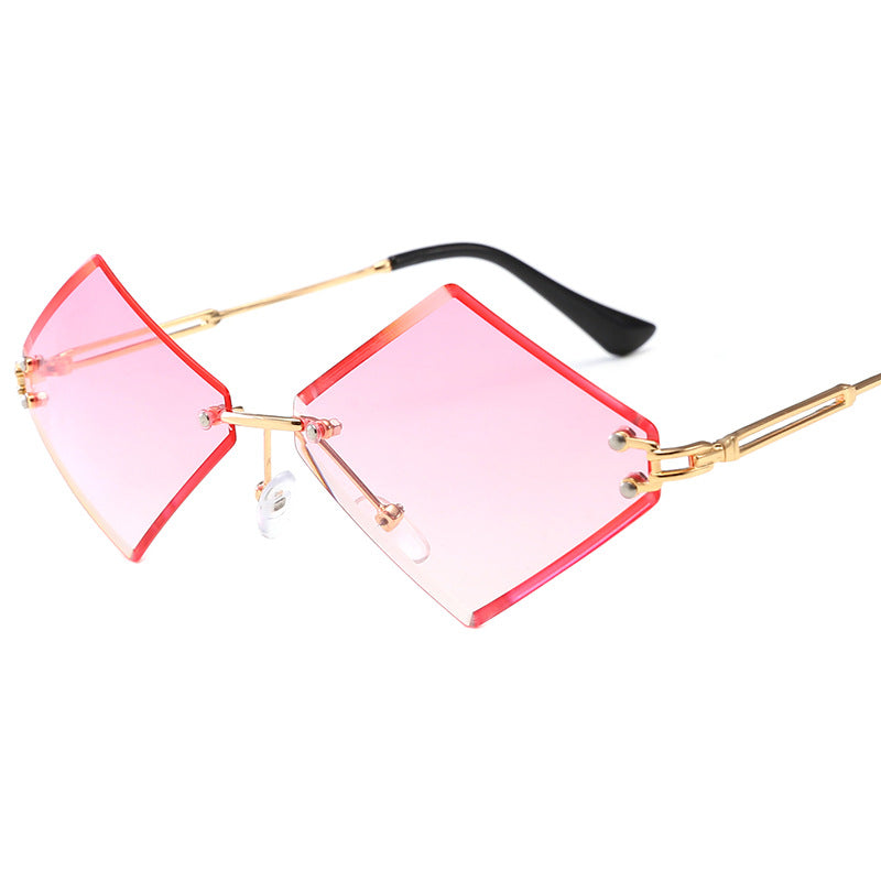 Damen modische geometrische Sonnenbrille mit verspiegelten Gläsern Karnz