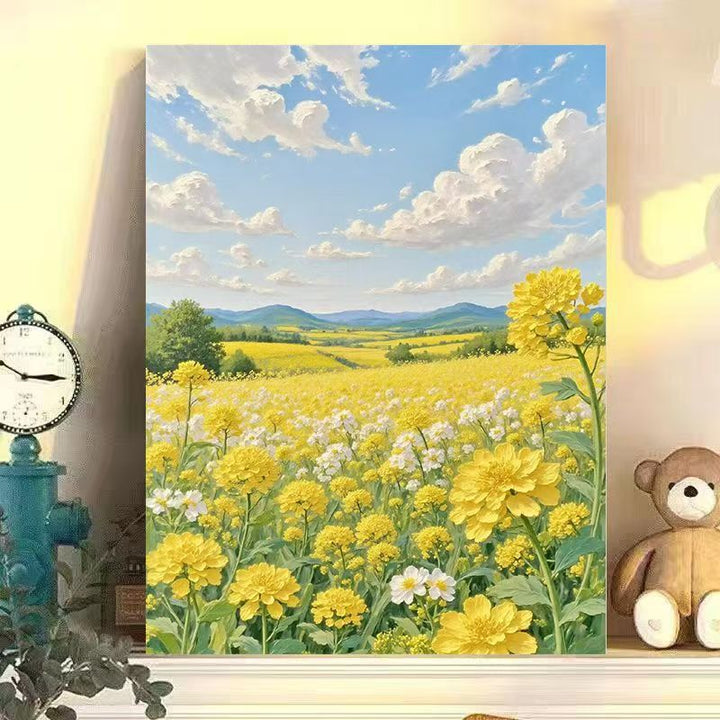 Landschaftsblumen Leinwand Kunst Druck Karnz