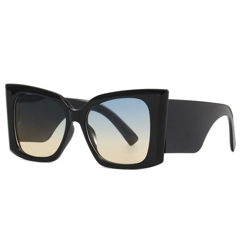 Damen modische Oversized-Sonnenbrille mit geometrischem Rahmen Karnz