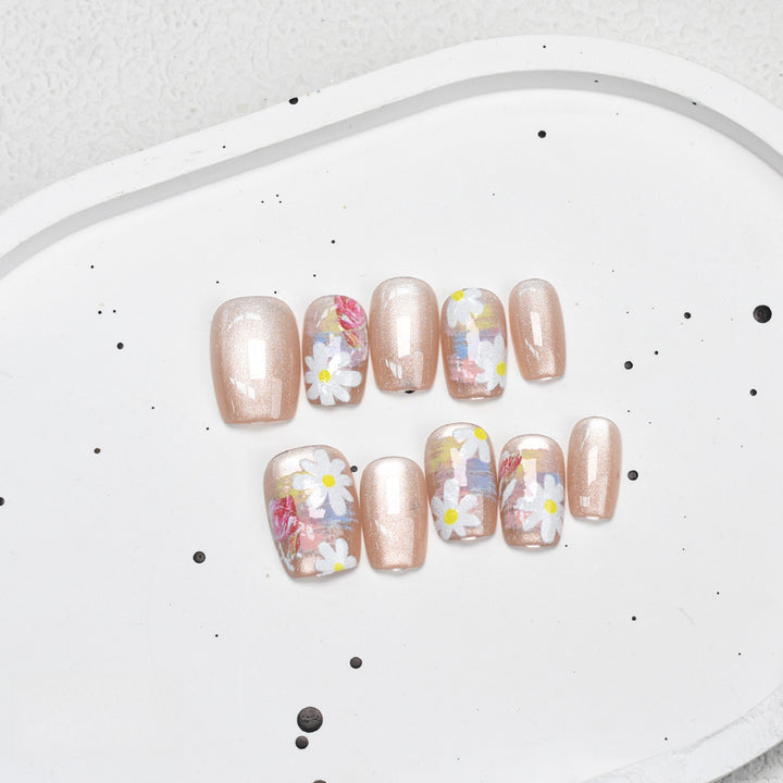 Floral Press-On Nagel Set Karnz