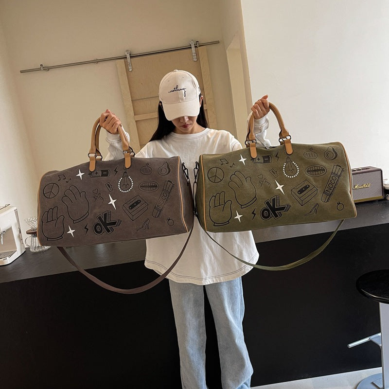 Stylischer illustrierter Canvas-Duffle-Bag Karnz