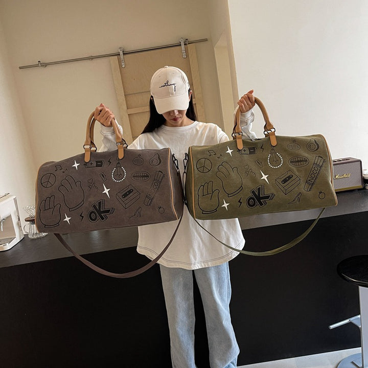 Stylischer illustrierter Canvas-Duffle-Bag Karnz