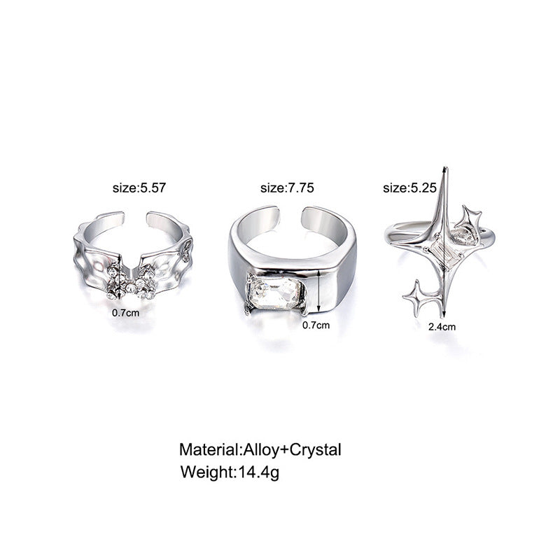 Trendiger Offener Ring mit Zirkonia-Akzent Karnz