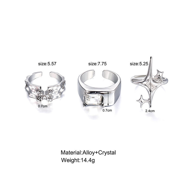 Trendiger Offener Ring mit Zirkonia-Akzent Karnz