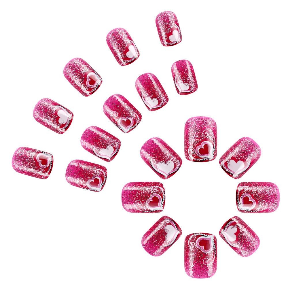 Herz-Themen Glitzer Nagelkunst Set Karnz