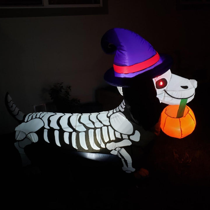 Aufblasbare Halloween Hund mit Skelett-Design