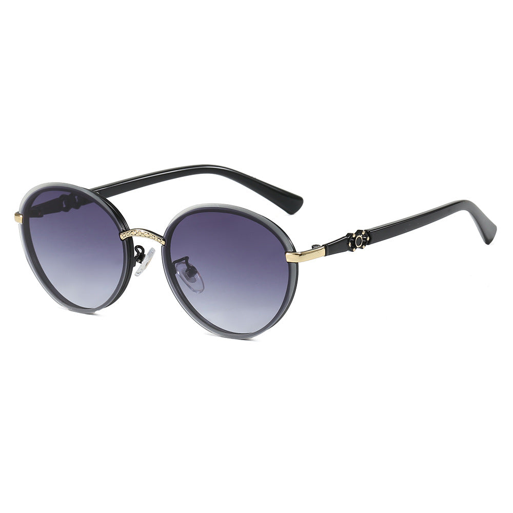 Damen elegante runde Sonnenbrille mit verspiegeltem Effekt Karnz