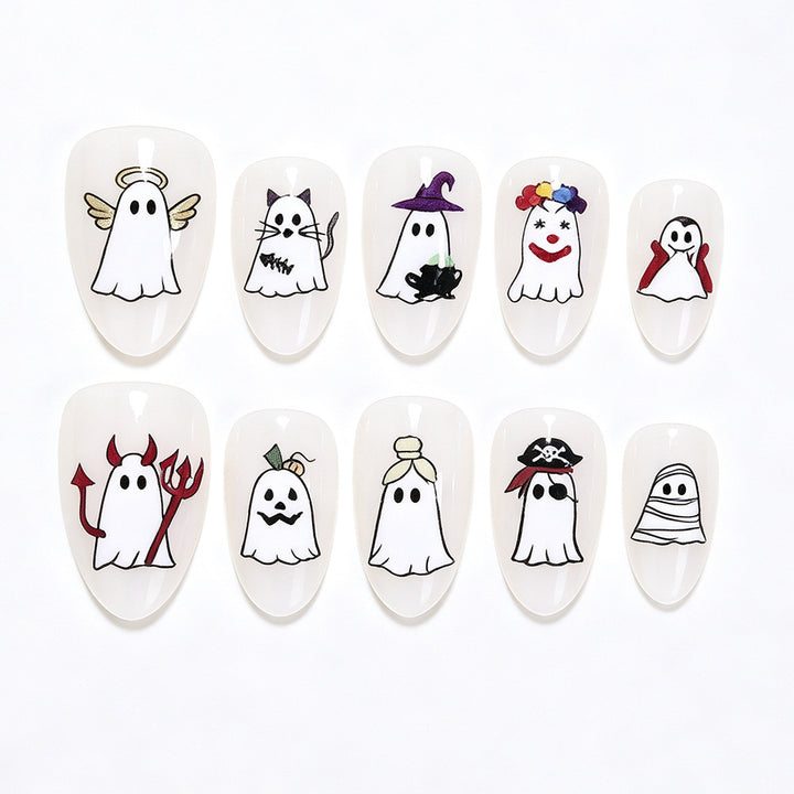 Halloween-Themen Gespensterdesign Press-On Nail Art Set Karnz