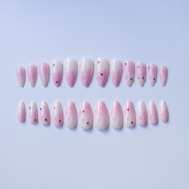 Künstlerisches mit Sternen verziertes Nagelkunst-Set