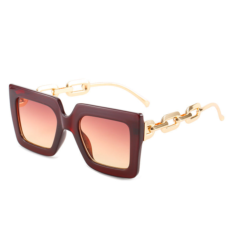 Damen Cat-Eye Sonnenbrille mit luxuriösem Design und Kettenrahmen Karnz