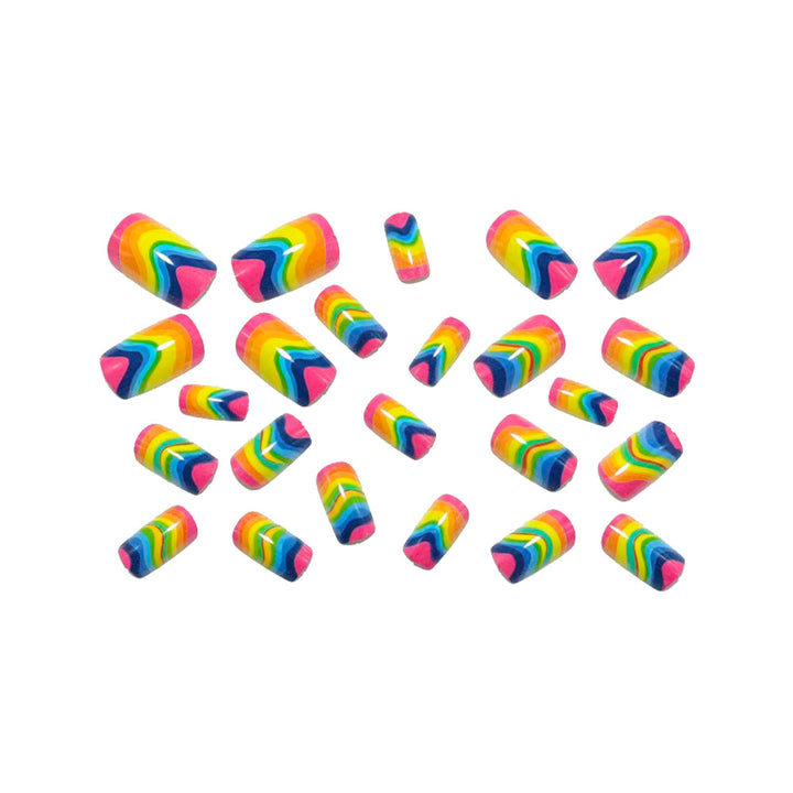 Kunstnägel Im Kreativen Regenbogen-Design Karnz