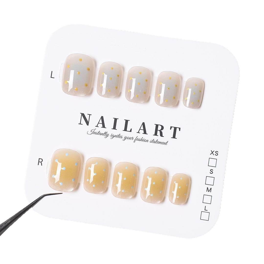Künstlerisches Press-On-Nagelset mit verschnörkelten Punkt-Designs Karnz