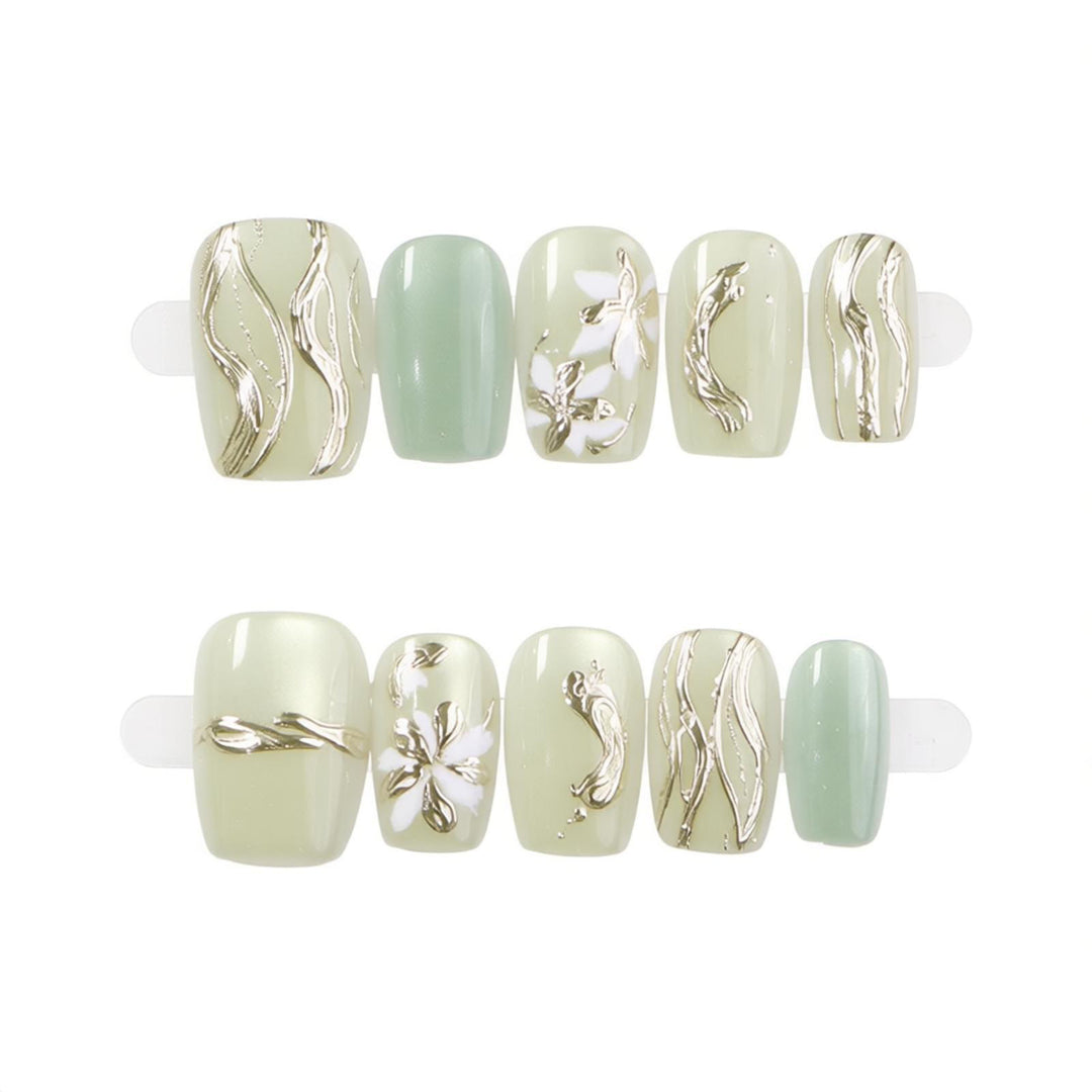 Elegantes dekoratives Press-On-Nagelset Karnz