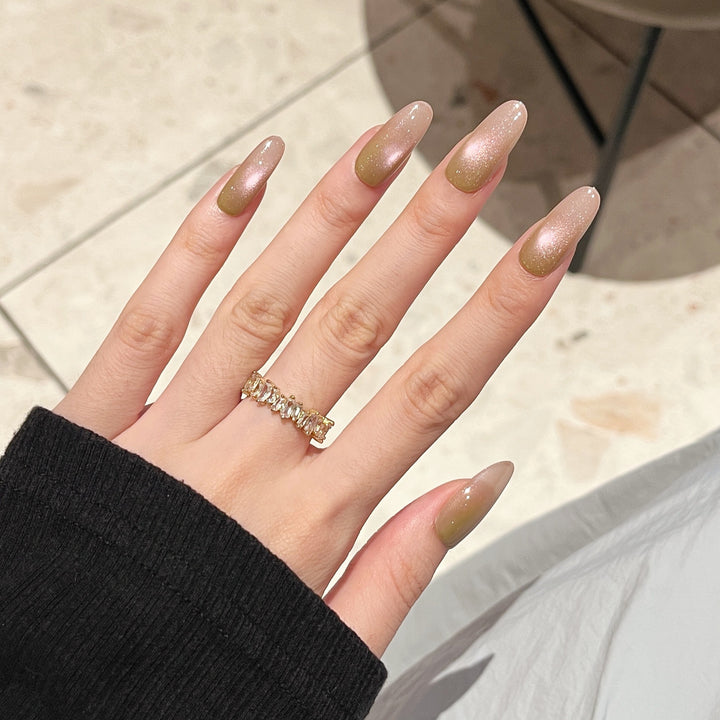 Glamouröse Ombre Press-On Nagelverlängerungen Karnz