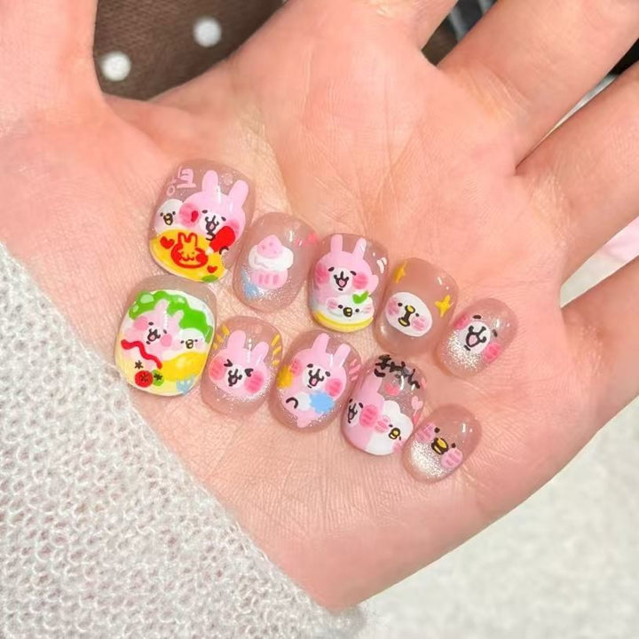Künstlerisches Kaffee-inspiriertes Press-On Nagelkunst Set Karnz