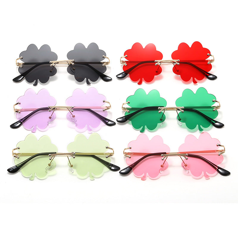 Damen verspielte Sonnenbrille mit einzigartigem Blumenrahmen Karnz