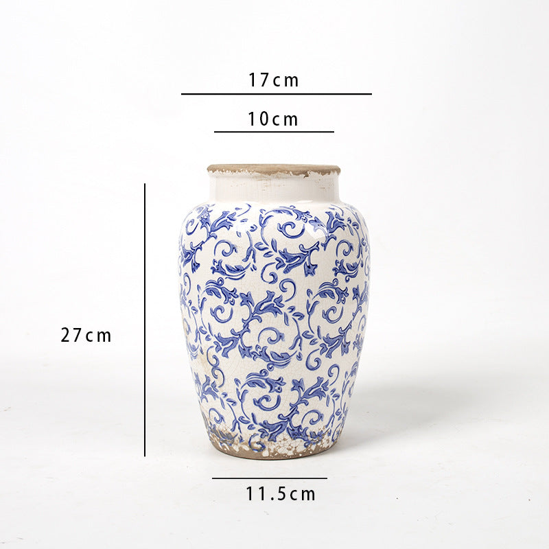 Florale Keramik Vase mit kunstvollem Design Karnz