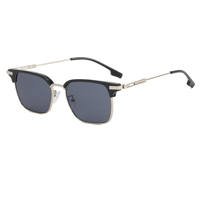 Damen quadratische Sonnenbrille mit leichtem Metallrahmen und breiten Bügeln Karnz