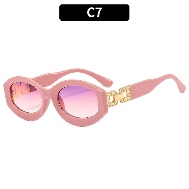 Oversized Cat-Eye Sonnenbrille mit eleganten goldenen Akzenten