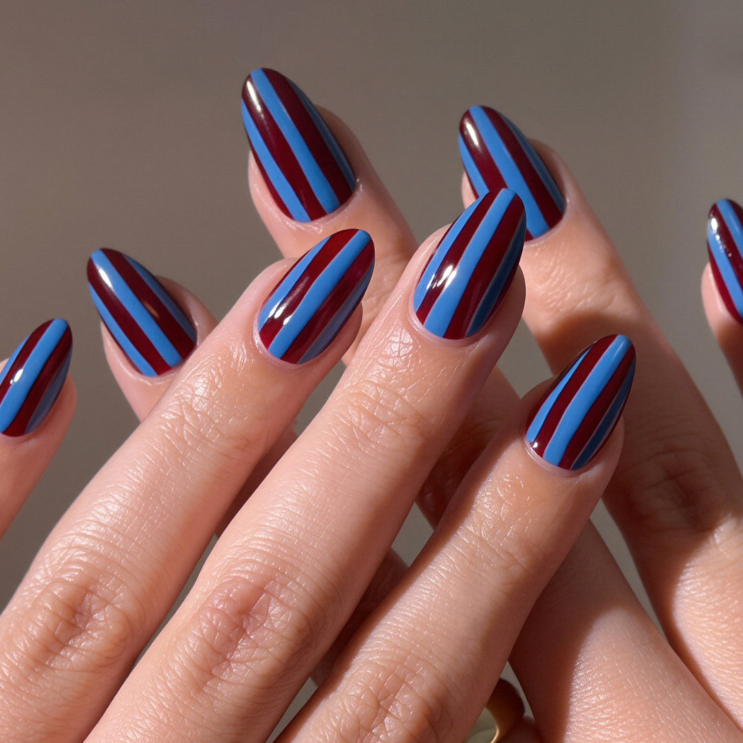 Stylische gestreifte Nagelwraps Karnz