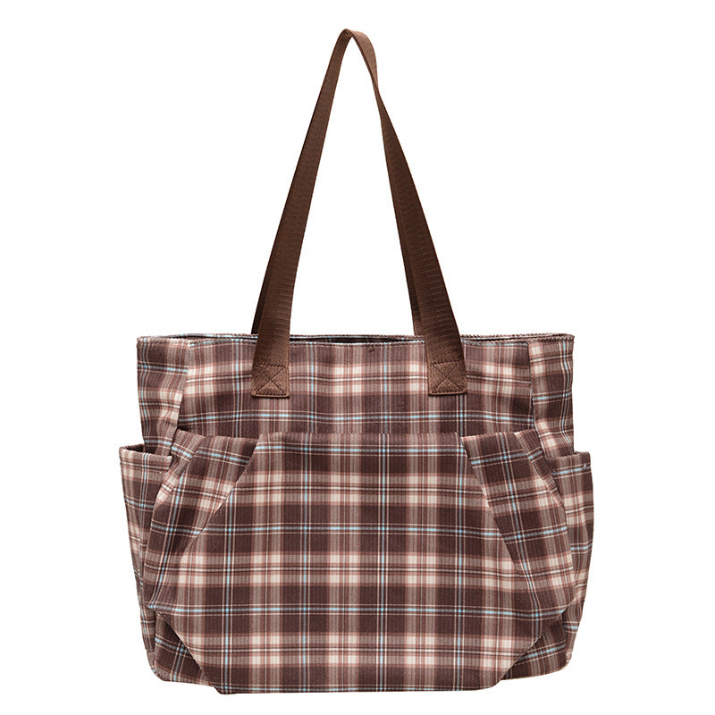 WoSpacious Plaid Utility Tote Bag Karnz