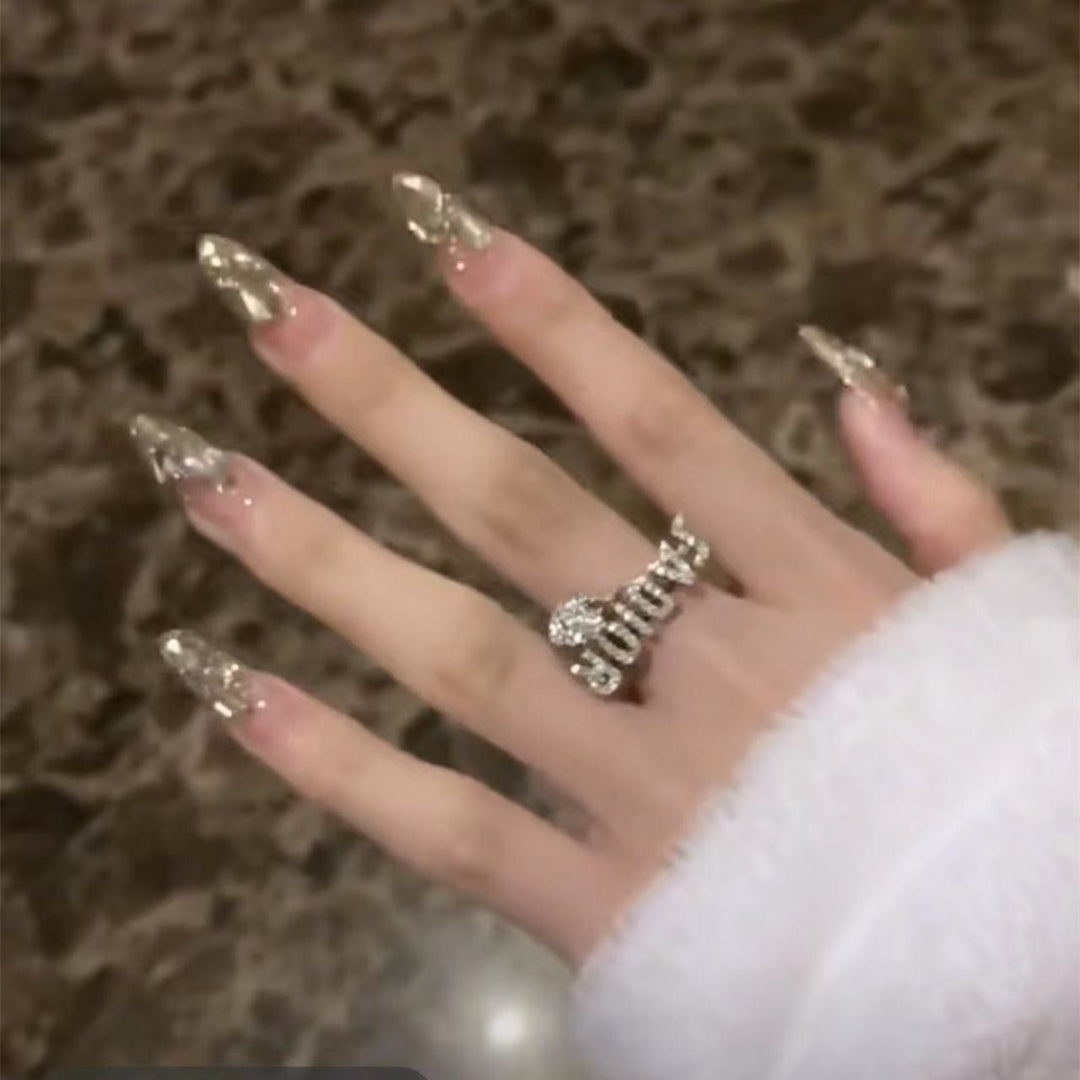Glamouröse Strass Press-On Nagel-Set