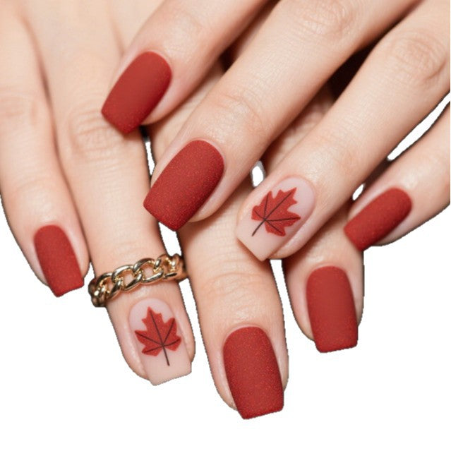 Herbstblattmuster Nagelkunst Karnz