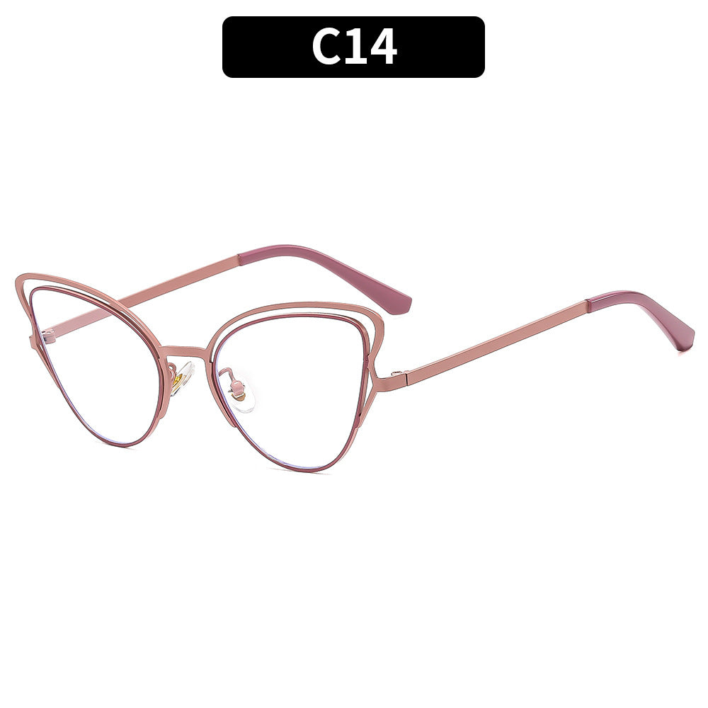 Damen Cat-Eye Sonnenbrille mit luxuriösem Metallrahmen und hochwertigen Verlaufsgläsern Karnz
