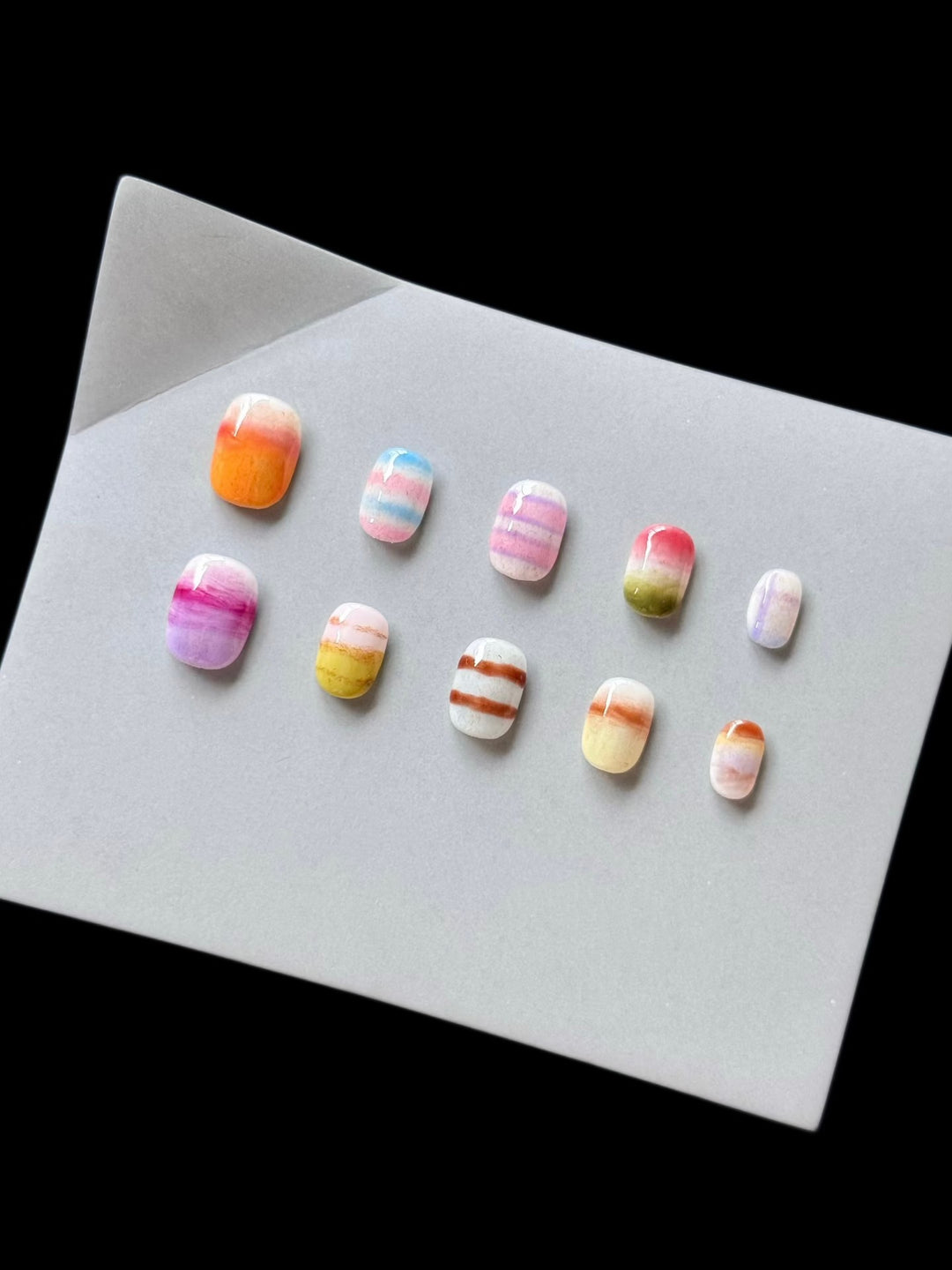 Künstlerisches Farbverlauf-Nageldruck-Set