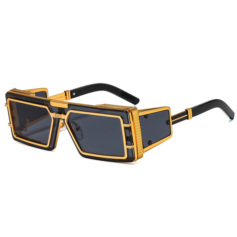 Damen Geometrische Oversized Sonnenbrille mit luxuriösem Rahmen Karnz