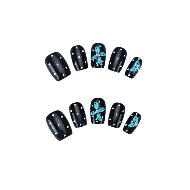 Blumenverzierte Press-On-Nagelset Karnz