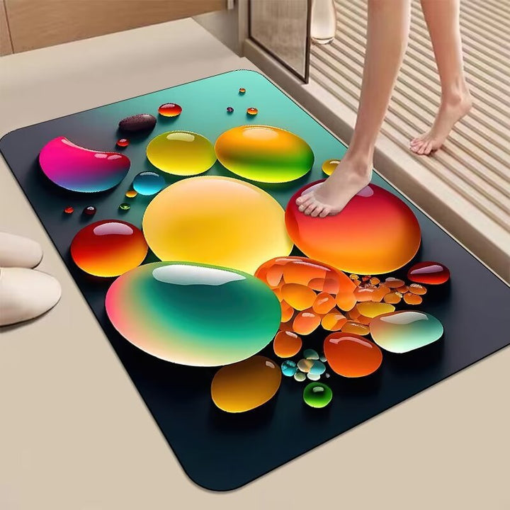 Dekorativer 3D Kieselstein-Design Badematte Karnz