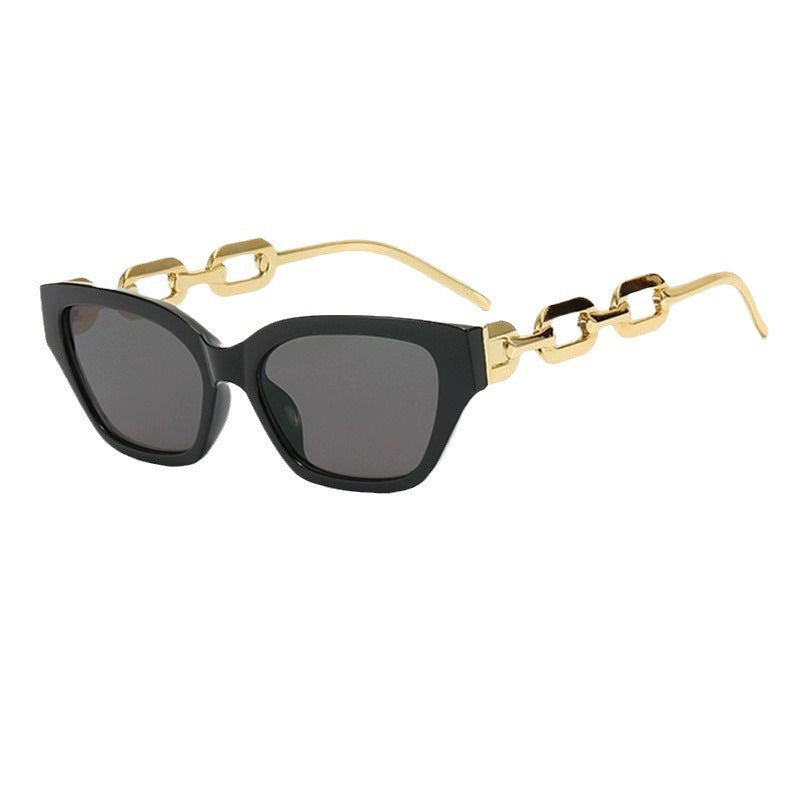 Chic Cat-Eye Sonnenbrille mit Statement-Kette Karnz