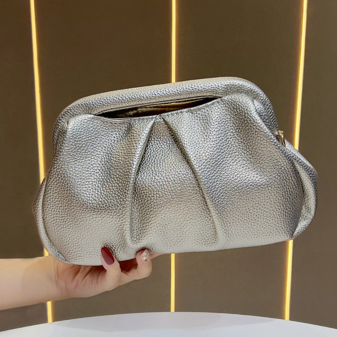 Metallic Texturiertes Abend Clutch