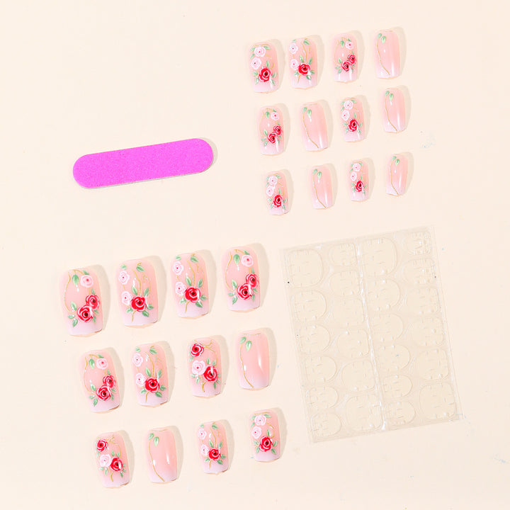 Florales Verziertes Nagelkunst-Set Karnz