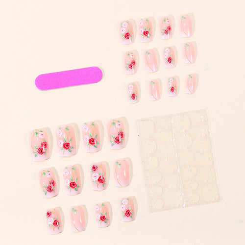 Florales Verziertes Nagelkunst-Set Karnz