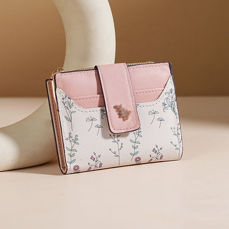 Floral Print Leder Kartenetui