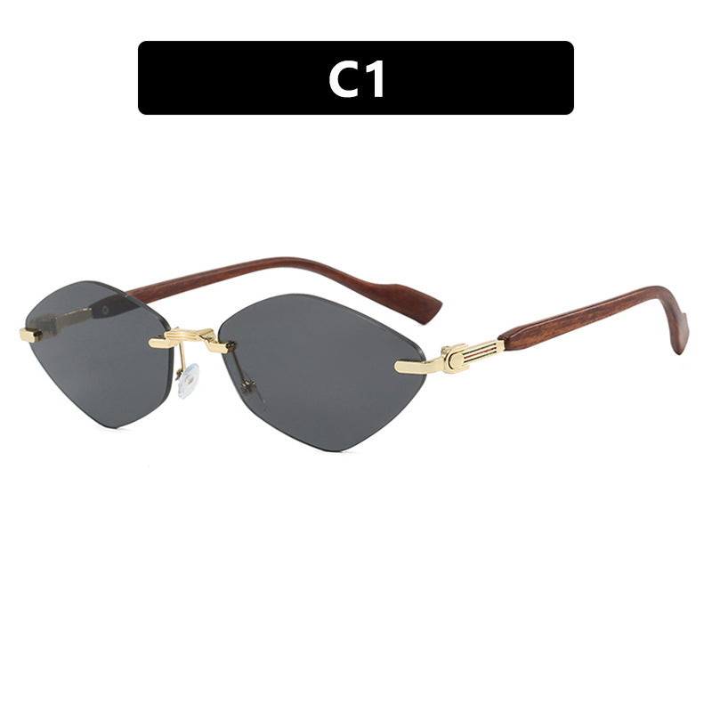 Damen geometrische Sonnenbrille mit luxuriösen Holzarmen und polarisierten Gläsern Karnz